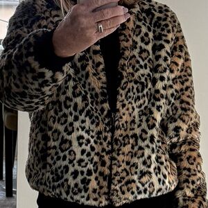 Leopard Faux Fur Jacket, by Skies Are Blue